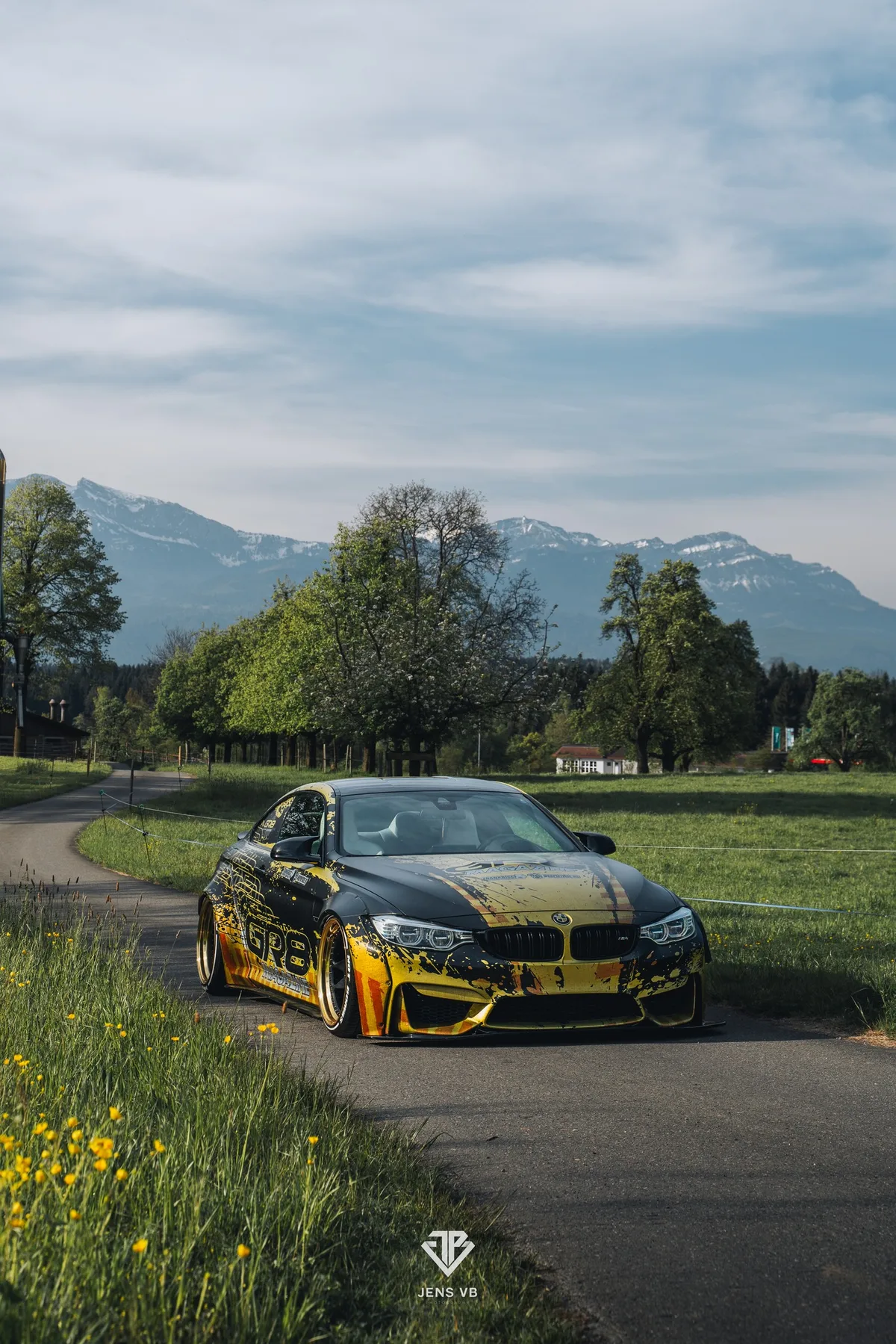 BMW M4 Liberty Walk GR8 Magazine wrap front quarter alps panorama