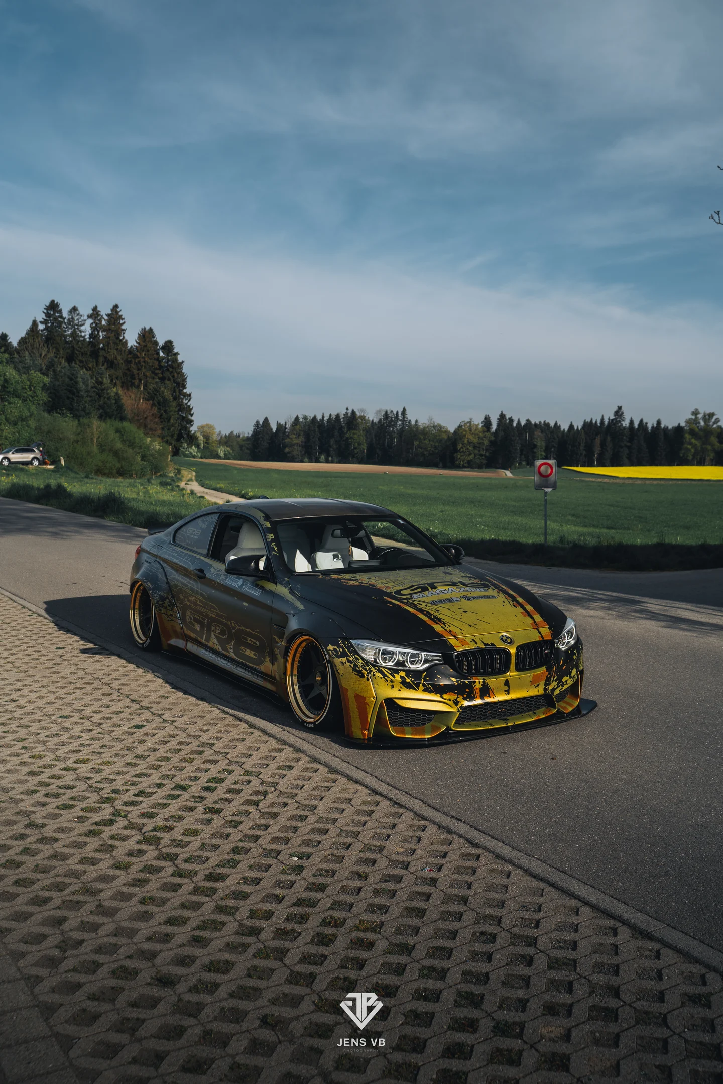 BMW M4 Liberty Walk GR8 Magazine wrap design render full view